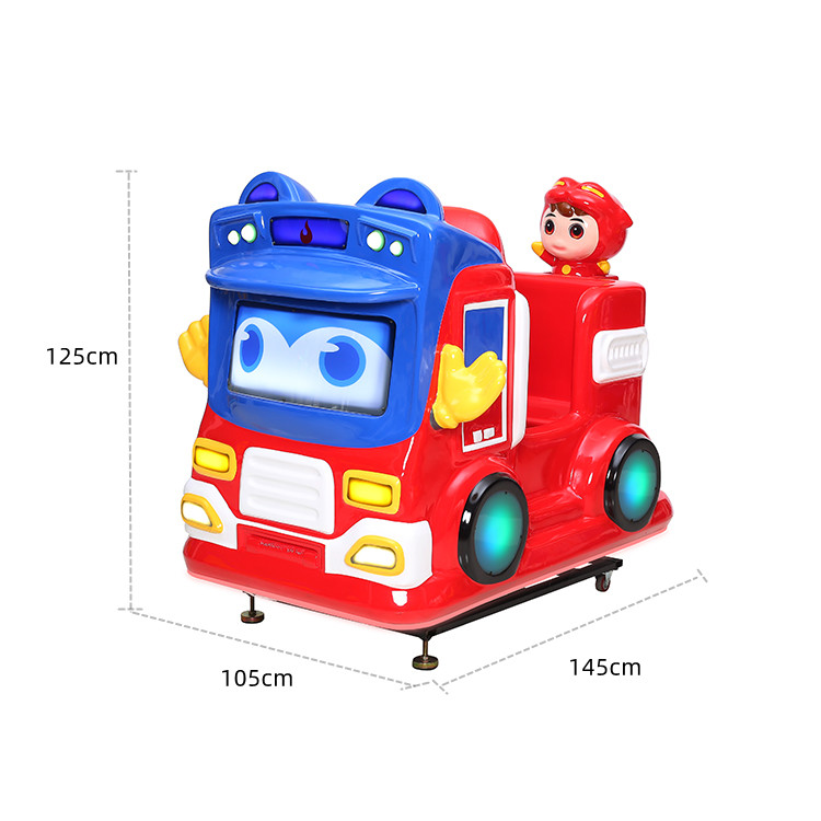 Fiberglass Car Kiddie Ride 1 Seat Fire Engine Theme For Children
