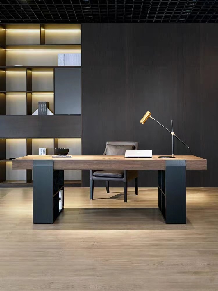 Khaki Rectangular Casual Office Desk For Hotel Room Apartment