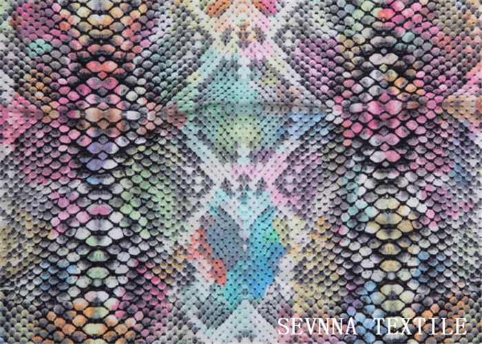 Two Way Stretch Polyester And Spandex Fabric Geo Wave Print Digital Designs