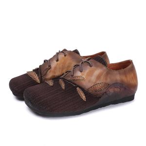 Wholesale S177 2020 autumn and winter new ethnic retro Mori girl literary temperament single shoes handmade cotton and linen leath from china suppliers