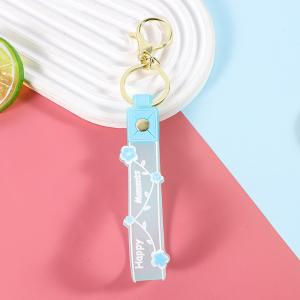China Car Keychain Silicone Round Key Ring Bracelet With Metal Key Holder Wristlet Keychains For Women And Girls on sale