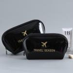 Large Capacity Zipper Travel Shiny PU Makeup Bag