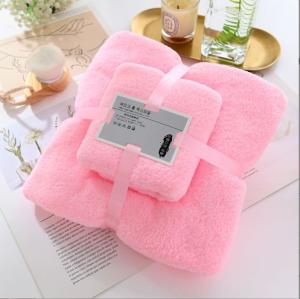 Wholesale Everyone Age Group Customized Logo Coral Fleece Towel Set 2 Piece Microfiber Towel from china suppliers