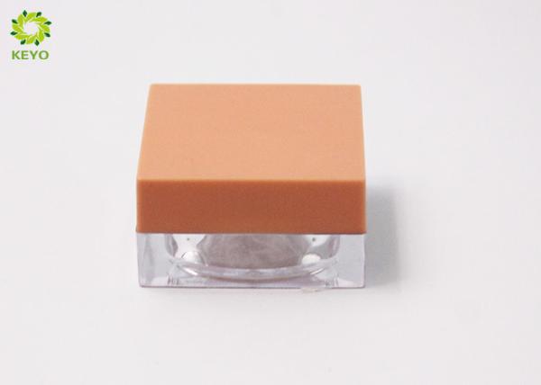 Square Plastic Empty Cosmetic Containers / Loose Powder Packaging Jar With