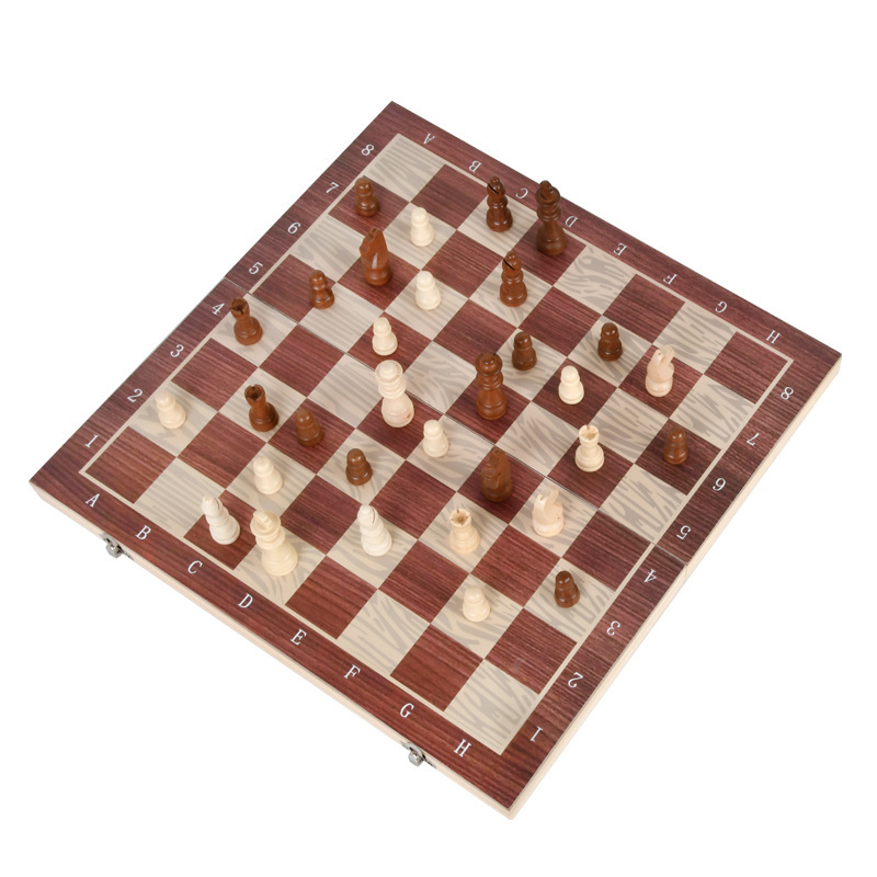 Upgraded Wooden Chess Board Game Set, Crafted Chesspiece ans Storage Slots for Kids Adult
