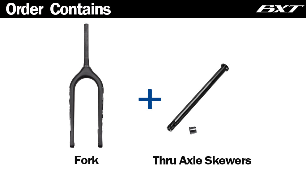 26 Thru Axle Carbon Mountain Bike Fork T800 Mountain Bicycle Snow Fat Bike Forks