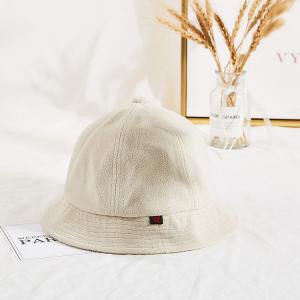 Wholesale Winter Unisex Terry Cloth Soft Fabric Bucket Hat Cream Color from china suppliers