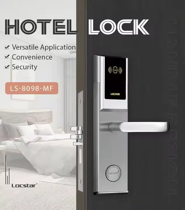 Stainless Steel Hotel Door Lock Anti Theft Hotel Card Door Lock Silver