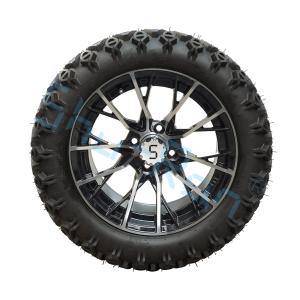Wholesale Exclusive Golf Cart Machined Glossy Black Wheel 14inch Tire with Rim for Golf Carts from china suppliers