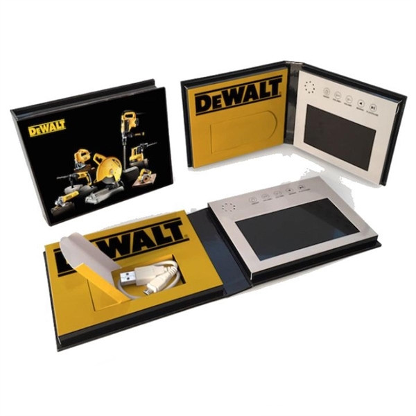 direct maile video brochure card, 7 inch video in print custom video packaging for marketing