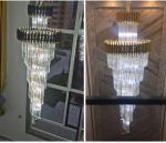 Large Top Long Crystal Led Chandeliers Hotel Hall Living Room staircase