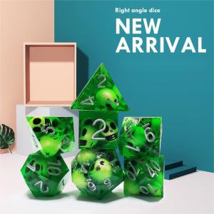 Wholesale Green Crystal Skull Resin Boarding Dice Set Dragon and Dungeon from china suppliers