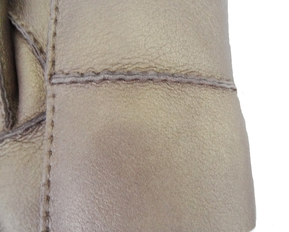 Metal Hand Sewn Winter Leather Mitten Gloves Classic Style Customized Size