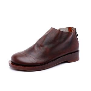 Wholesale S203 Simple first layer cowhide thick bottom thick heel Guangzhou women's shoes fashion all-match short tube original bo from china suppliers