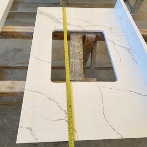 China Seamless Miter Edge Marble Granite Kitchen Countertops Honed Finish on sale