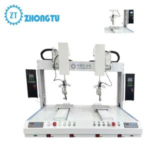 China Electronic Manufacturing Dual-Head Dual-Platform  Automatic Soldering Machine on sale