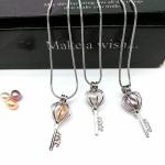 Antique Silver Key Locket Cage Charms Necklaces Pendants with 6-7mm Rice Shape