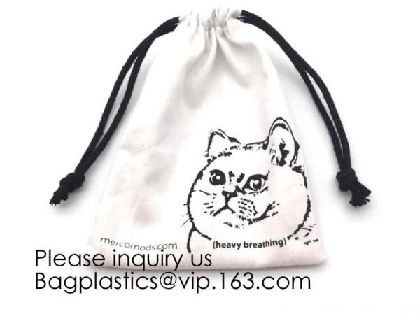 White Brushed Cotton Twill Drawstring Bag For Packaging,Cotton Flannel Dust bag