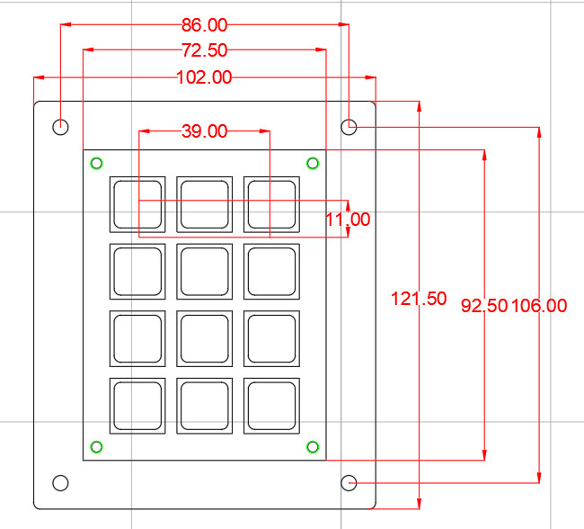 Custom 12 Key Keyboard , Metal Digital Access Control Keypad Water - Tight
