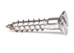 4mm 316L Stainless Steel Plain Finish Polish Slotted Countersunk CSK Head Wood