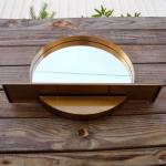 Hot Selling Round Mirror Gold Stainless Steel Mirror With Shelf for Home Hotel