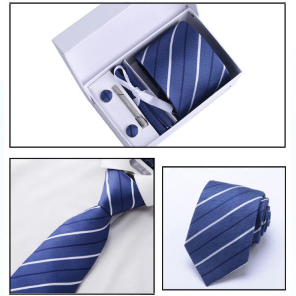 Men's Fashion Accessories Made Blue Woven Tie 100% Silk Necktie for Custom Made
