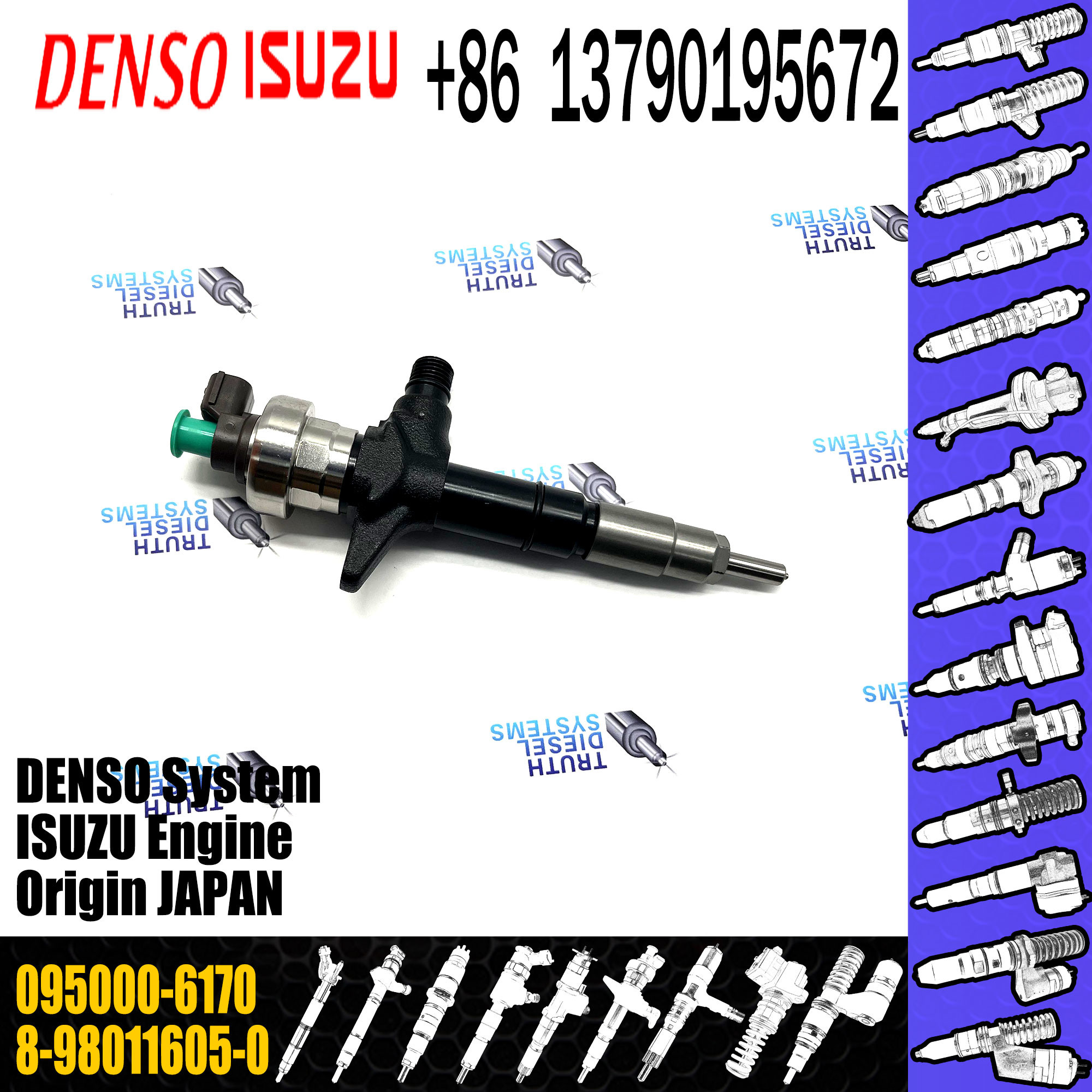 Diesel Injector For D-Max I Tfr Tfs Trf 4JK1 TC OE 095000-6990 / 8-98011605-0 / 095000-6170