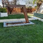 Decorative 1800mm Corten Steel Water Feature Rain Curtain Water Fall SGS