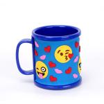 Promotional Emoji Soft Touch PVC Logo Wrapped On Plastic ABS Mug For Children's