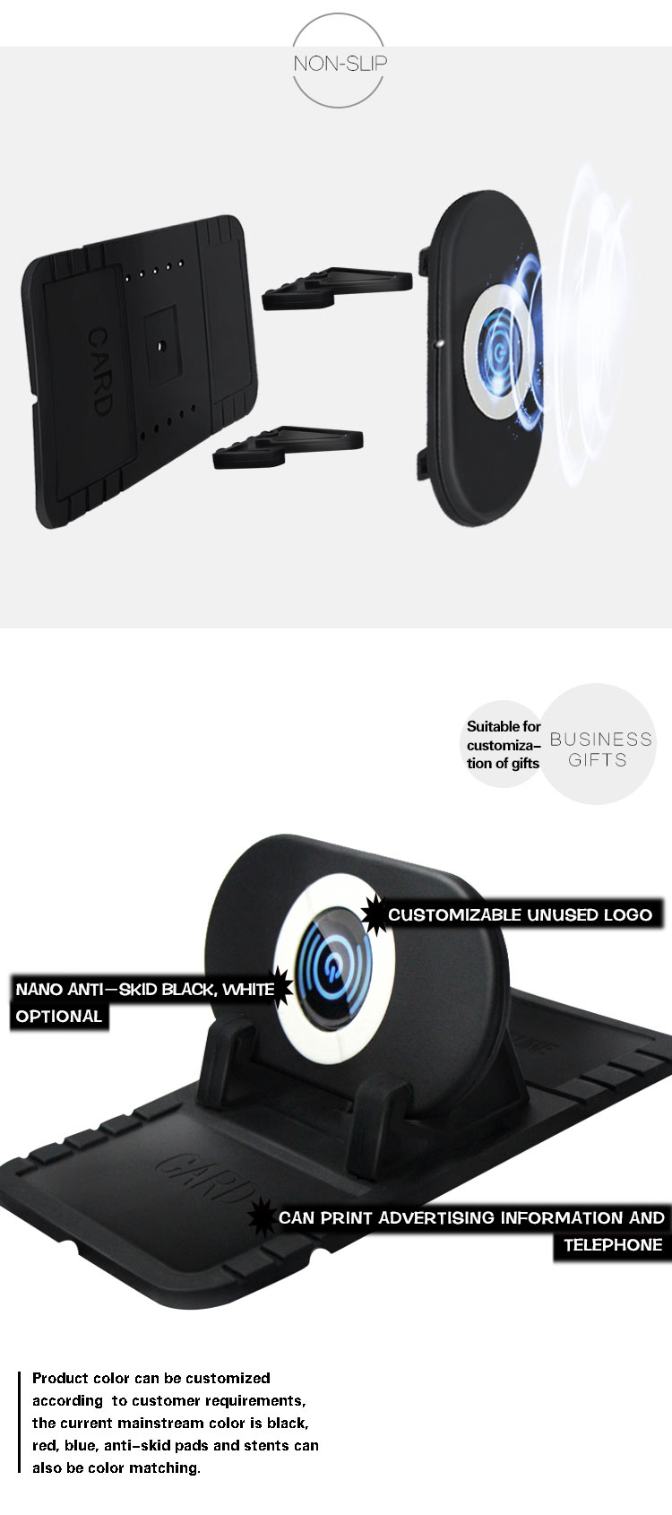 Wireless Mobile Phone 4cm 7.5W Micro Usb Car Mount