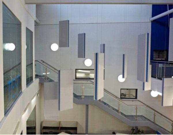 Suspended Acoustic Panels Ceiling Tile Fabric Wrapped Sound Absorbing Wall