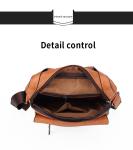 Customized LOGO Waterproof Mens Bags Vintage Style PU Leather Messenger Bag For