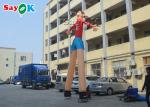 Inflatable Waving Man Red Cartoon Advertising Air Dancers Printing Attractive 5m