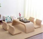 The Cane Makes Up Tea Table Natural Straw Woven Floor Table