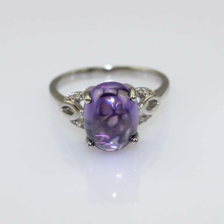 Women Jewelry 925 Silver Ring with 8x10mm Ruby Cubic Zircon(R237)
