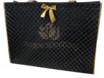 Black 75g Quilted Square Veins Bag, Non Woven Carry Bag With Printing Logo For