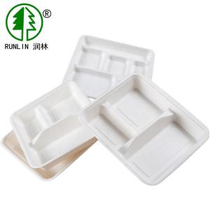 Wholesale Recyclable Disposable Lunch Trays SGS Multi Compartments Eco Friendly Takeout Containers For School from china suppliers