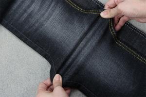 China Sanforizing Crosshatch Denim Fabric Slub Full Stretch 160cm 10.3 Once Black on sale