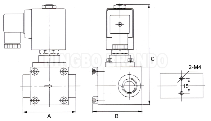 3/4'' High Pressure water Air Solenoid Valve 120 bar 24VDC 160 bar 220VAC 0