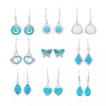 Drop Synthetic Opal Leverback Earrings Women 925silver Jewelry