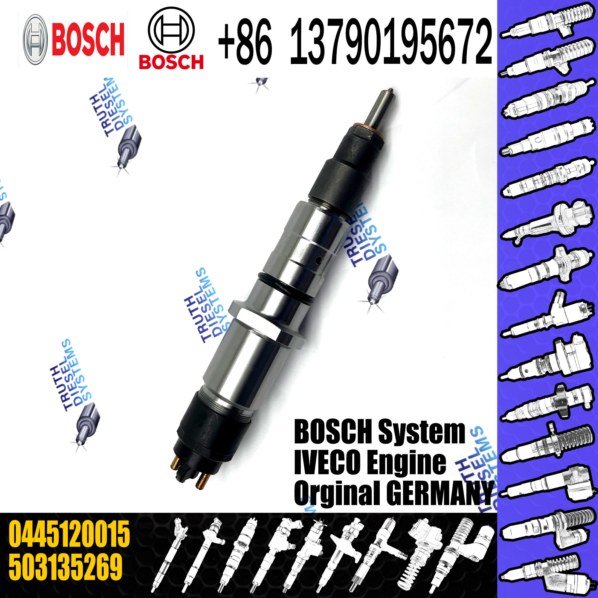 injector 0445120015 09864355155010550955 fuel injector 0445120015 common rail injector 0445120015 for Kerax Prem
