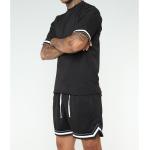 Summer Black Mens Sweat Suits Sets , Polyester Breathable Short Tracksuit Sets
