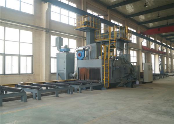 8pcs Turbine Roller Conveyor Blast Machine For Steel Plate / Structure / Profile