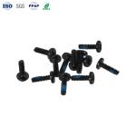 Customization Carbon Steel Plated Black Nickel Cross Flat Head Nylok Screws with