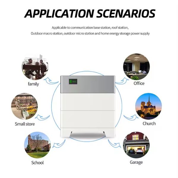 51.2V 100Ah Stacked Solar Energy Storage Battery System with Built-In Inverter for Solar Installations
