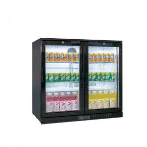 China Double Glass Door Commercial Back Bar Cooler 208L 190W With Fan Cooling on sale