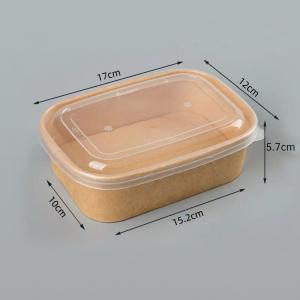 China Takeaway Square Paper Bowl With Lid Disposable Custom 500ml 750ml 1000ml on sale