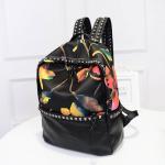PU Backpacks for college student custom flower wholesale tas ransel wanita sac à