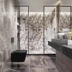 Nordic INS Style Black White Glazed Porcelain Tiles 300*300mm For Floor And