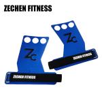 Blue carbon fibler Leather 3 holes crossfit Hand Grips Gloves for pull ups,